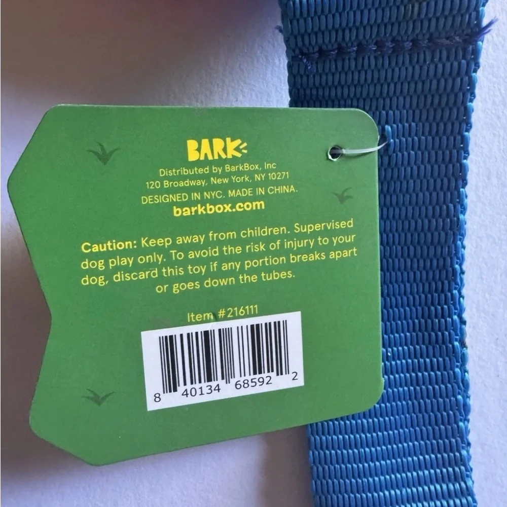Bark Box - Plush Dog Toy - Ultimutt Inner Tube - Tug/Squeaker/Crinkle‎ L NWT